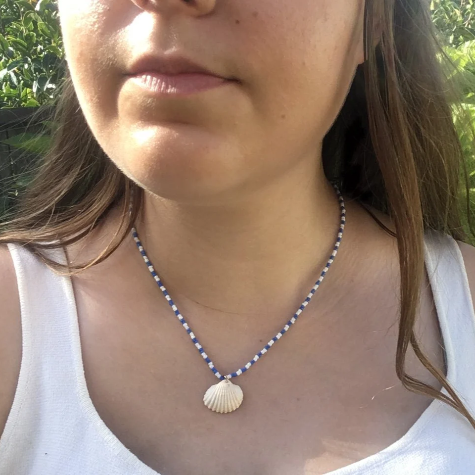 Summer Beachy Necklace, Handmade Beaded Necklace