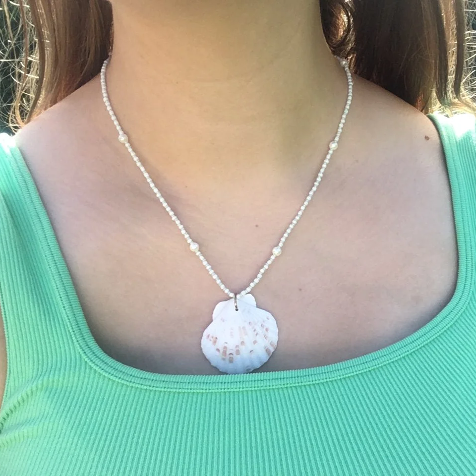 Summer Beachy Necklace, Handmade Beaded Necklace