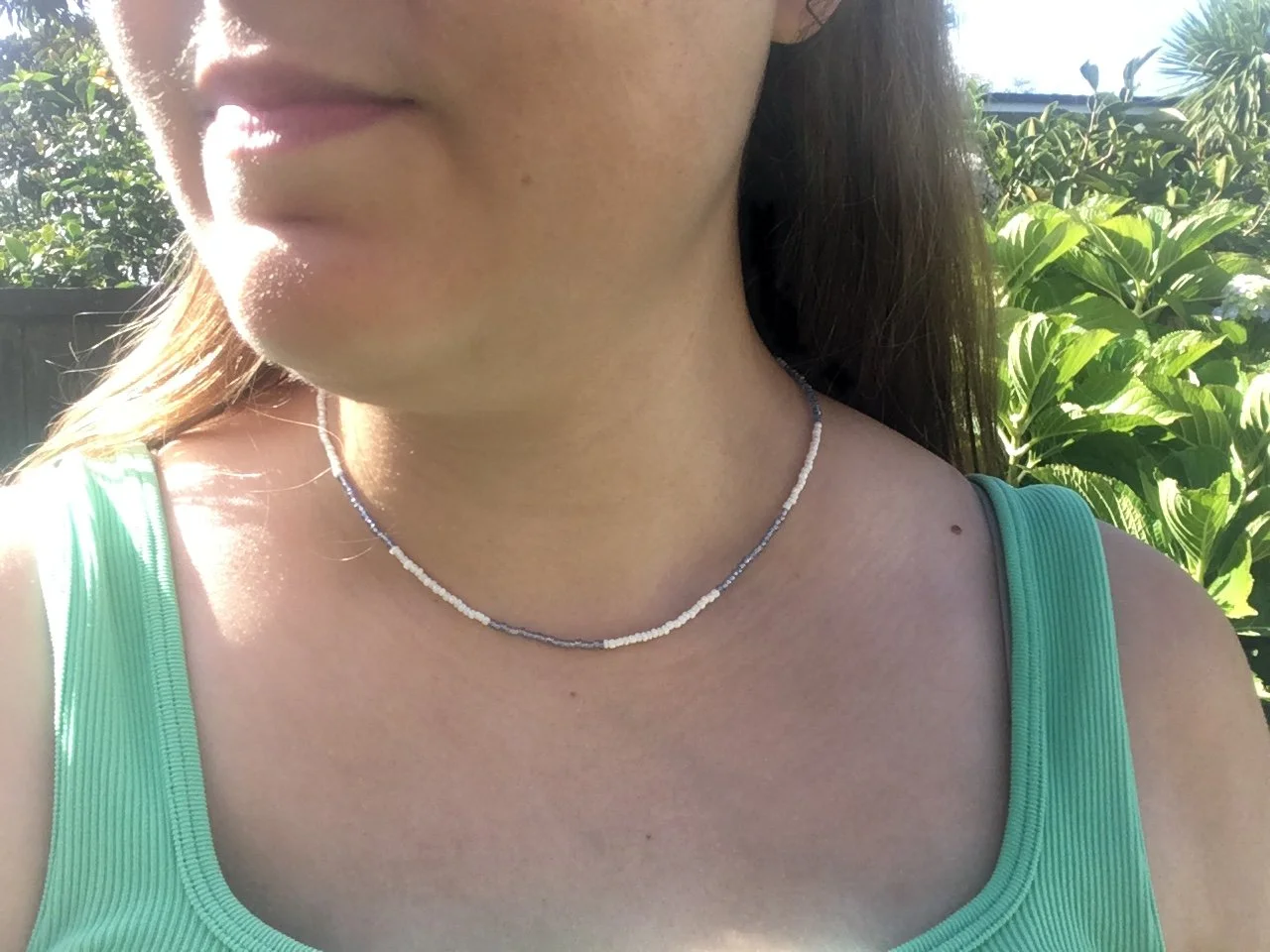 Summer Beachy Necklace, Handmade Beaded Necklace