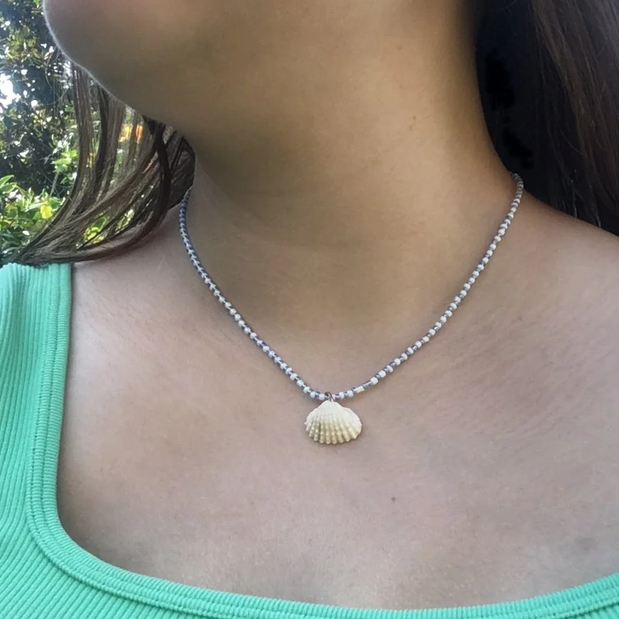Summer Beachy Necklace, Handmade Beaded Necklace