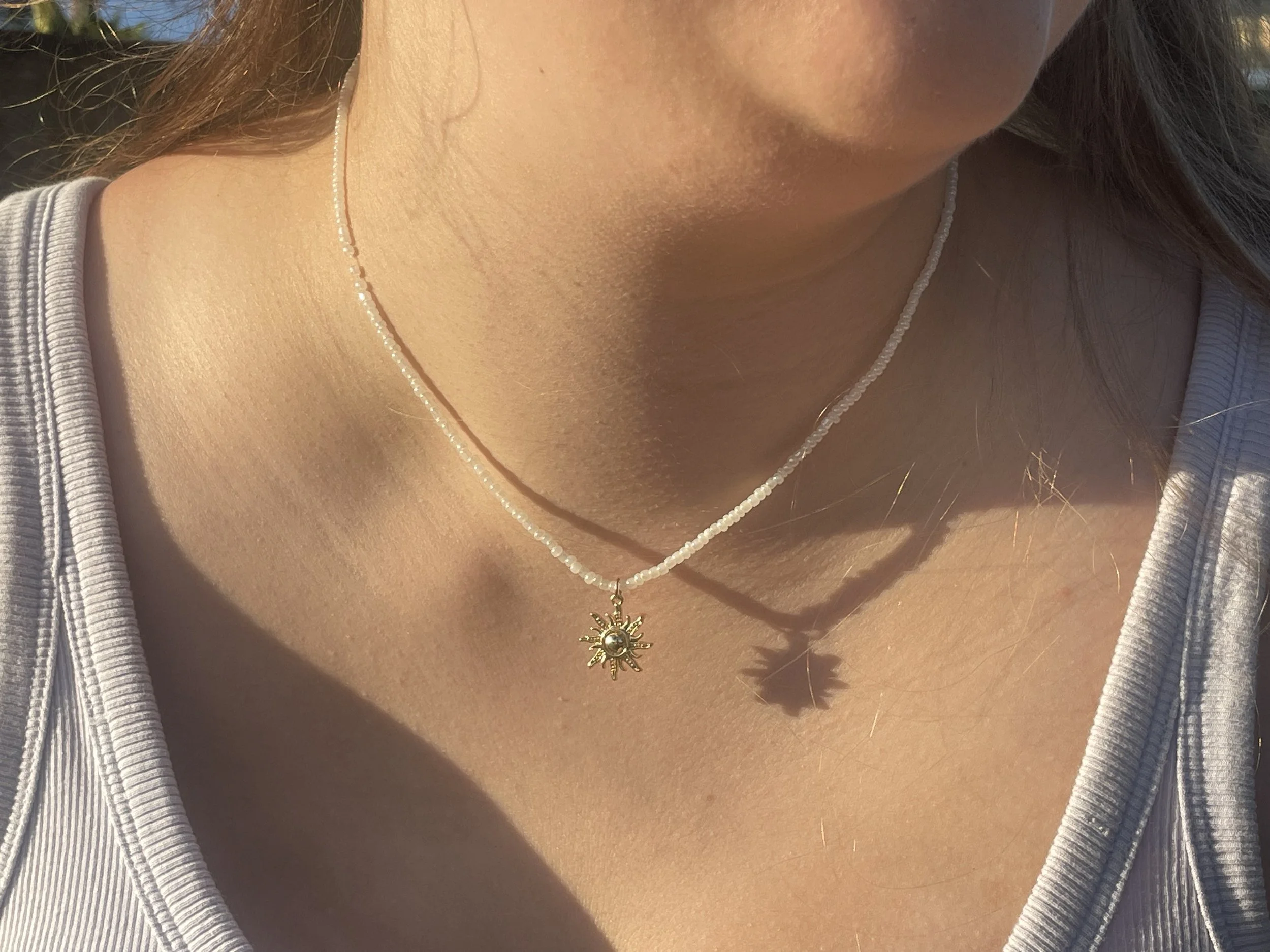 Summer Beachy Necklace, Handmade Beaded Necklace