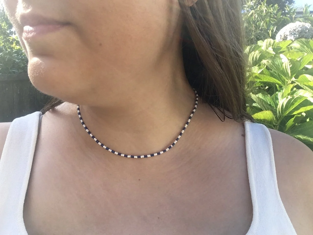 Summer Beachy Necklace, Handmade Beaded Necklace
