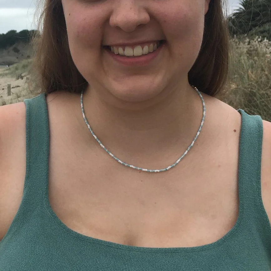 Summer Beachy Necklace, Handmade Beaded Necklace