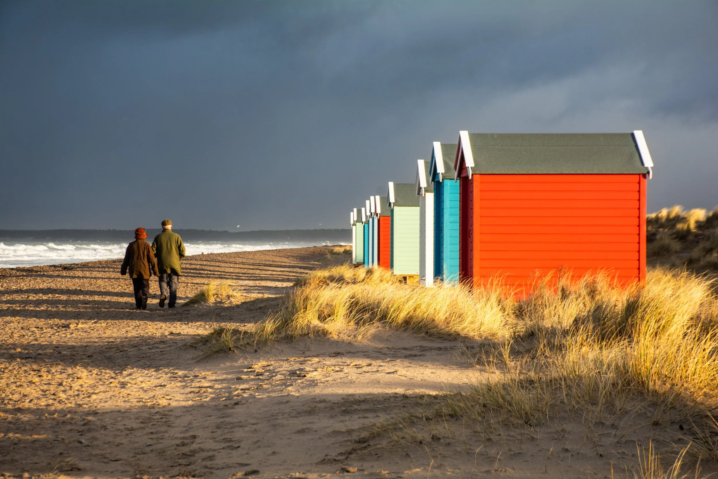Afternoon walk at Findhorn Beach, Moray