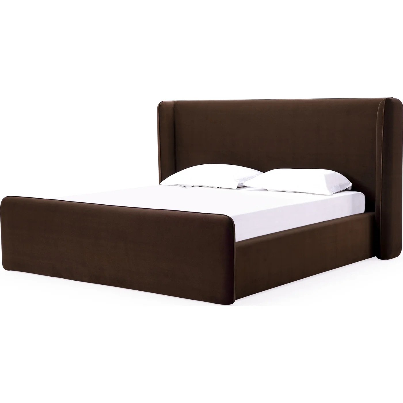 Bacall Velvet Upholstered Bed in Cola