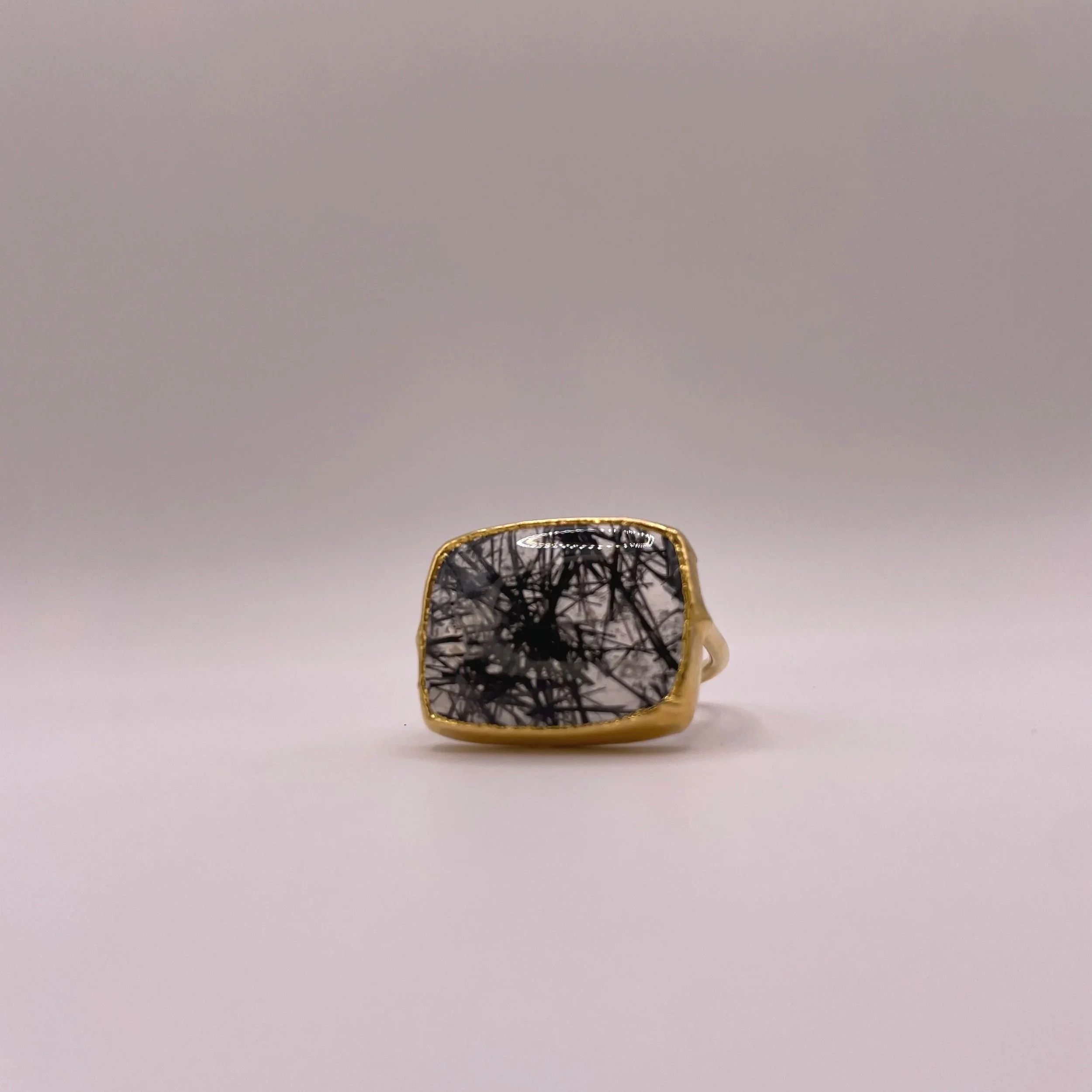 Tourmalinated Quartz Ring