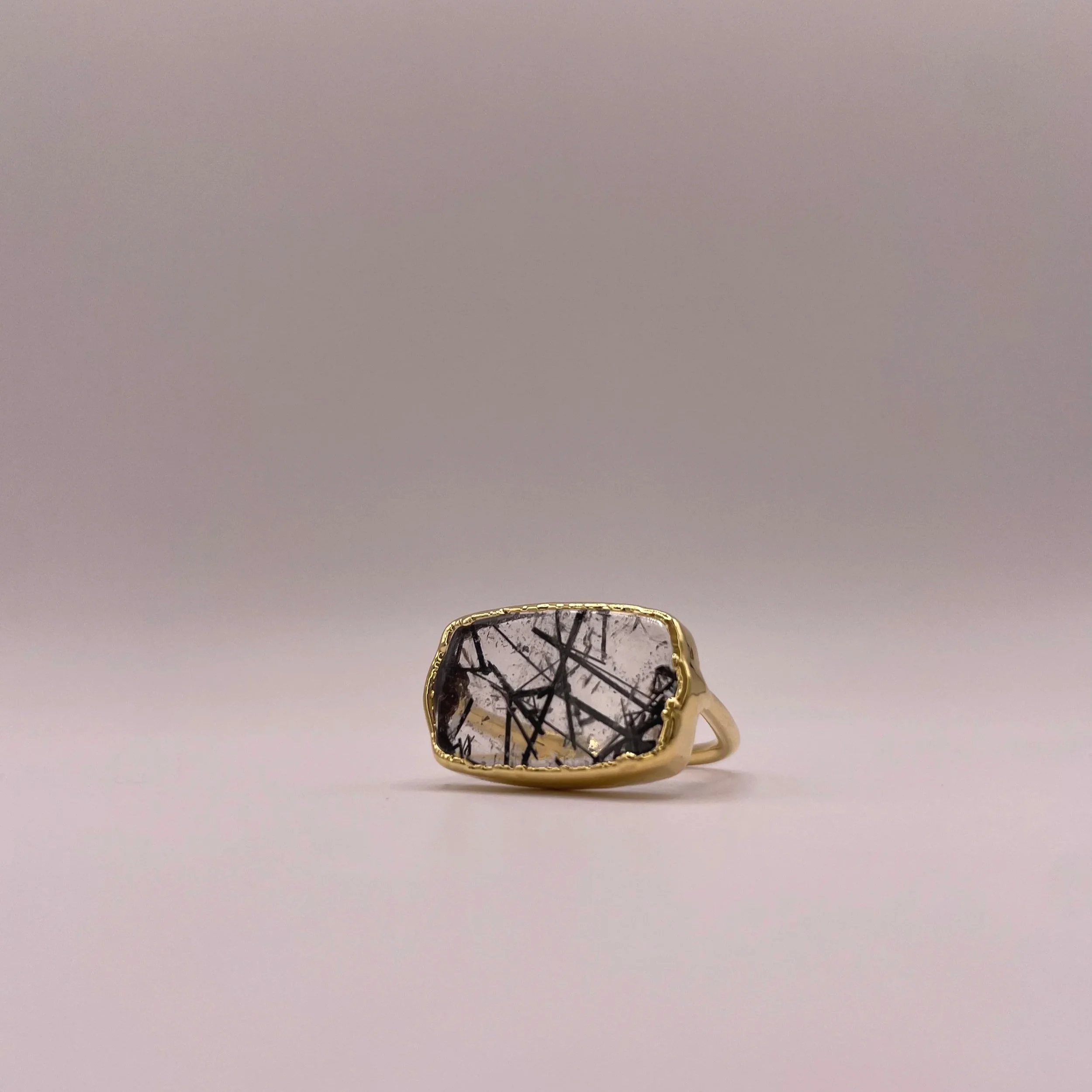 Tourmalinated Quartz Ring