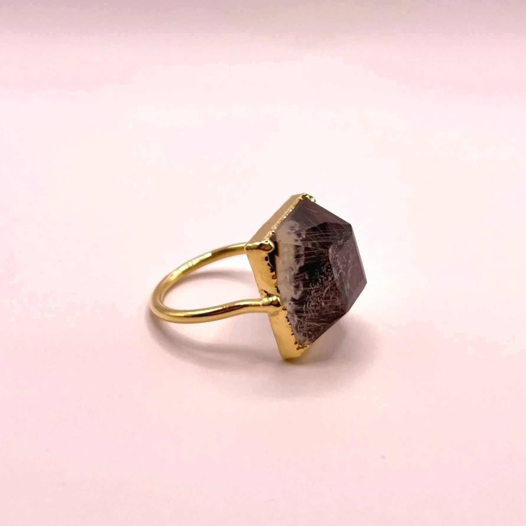 Rutile Quartz × Onyx Ring   RALC-04