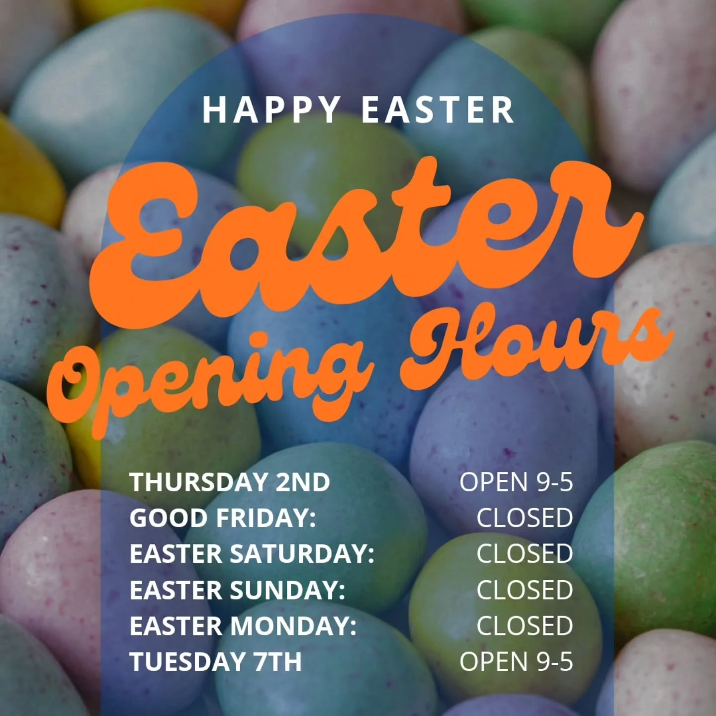 Our easter hours! 

Taking some family time 🤎
