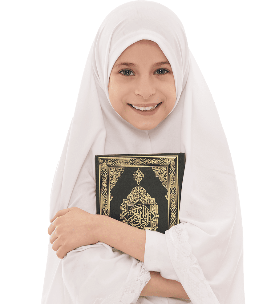 Muslim girl reading Quran