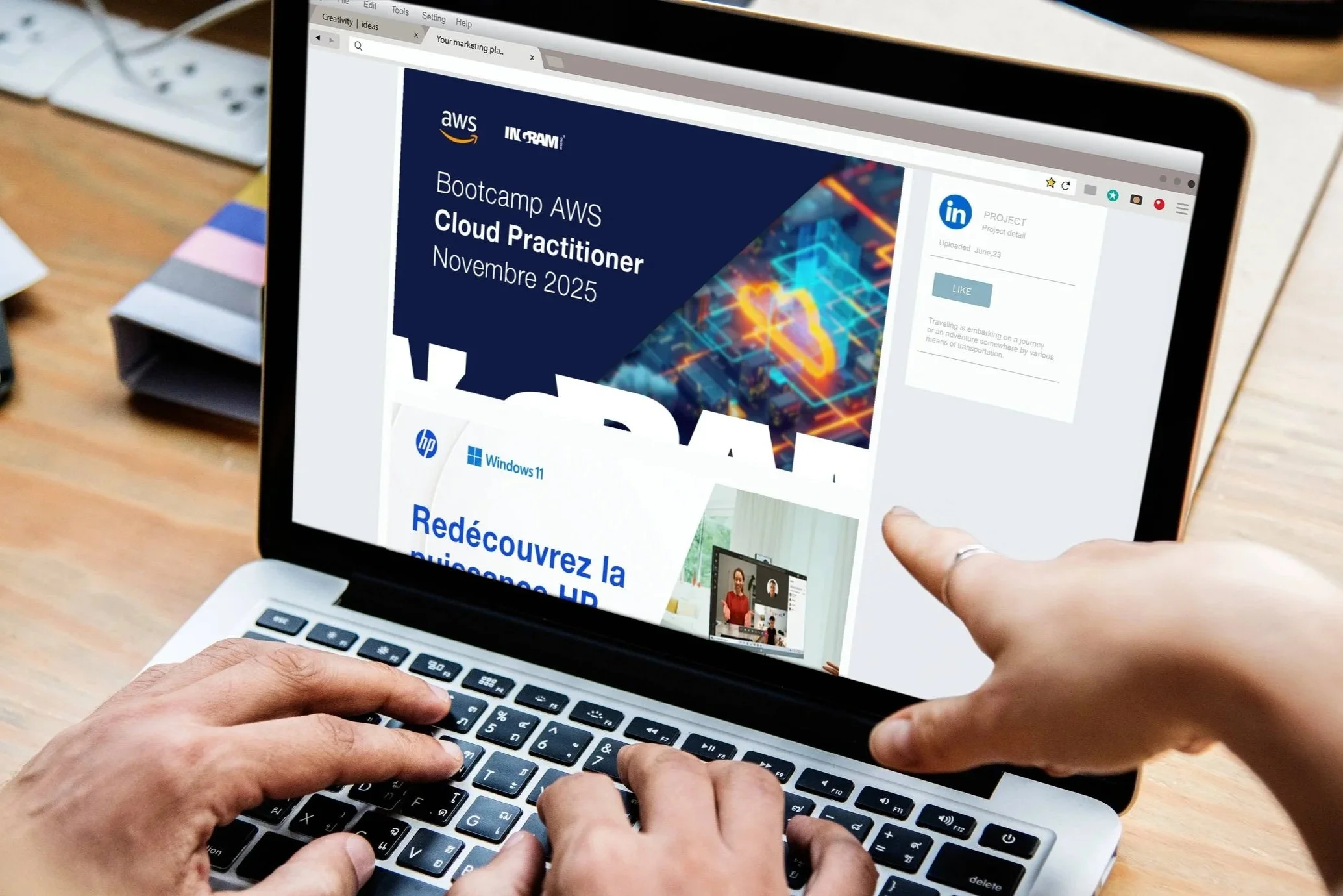 Posts LinkedIn AWS et HP