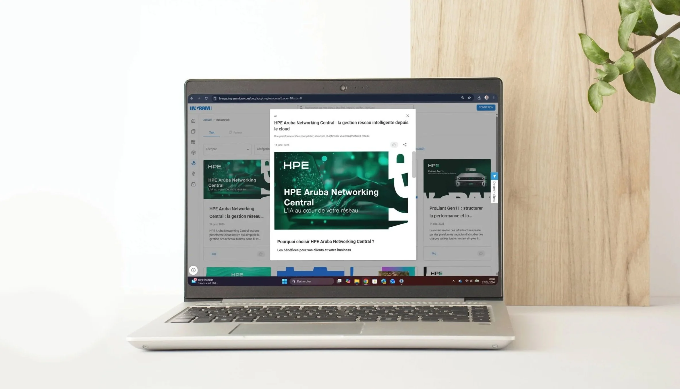 Article de la maque HPE sur le site d'Ingram Micro