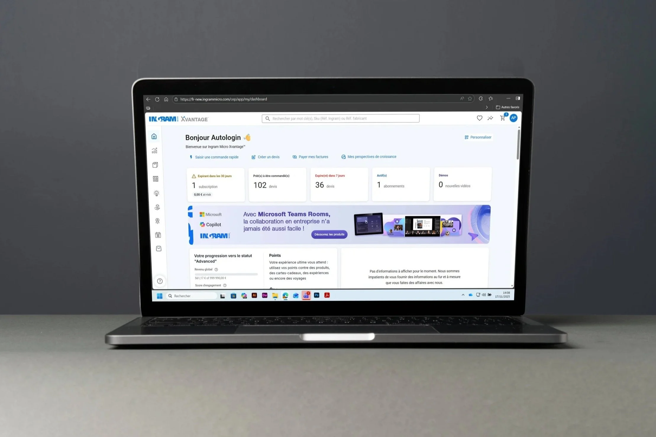 Banniere Microsoft Teams Homepage site web Xvantage d'Ingram Micro