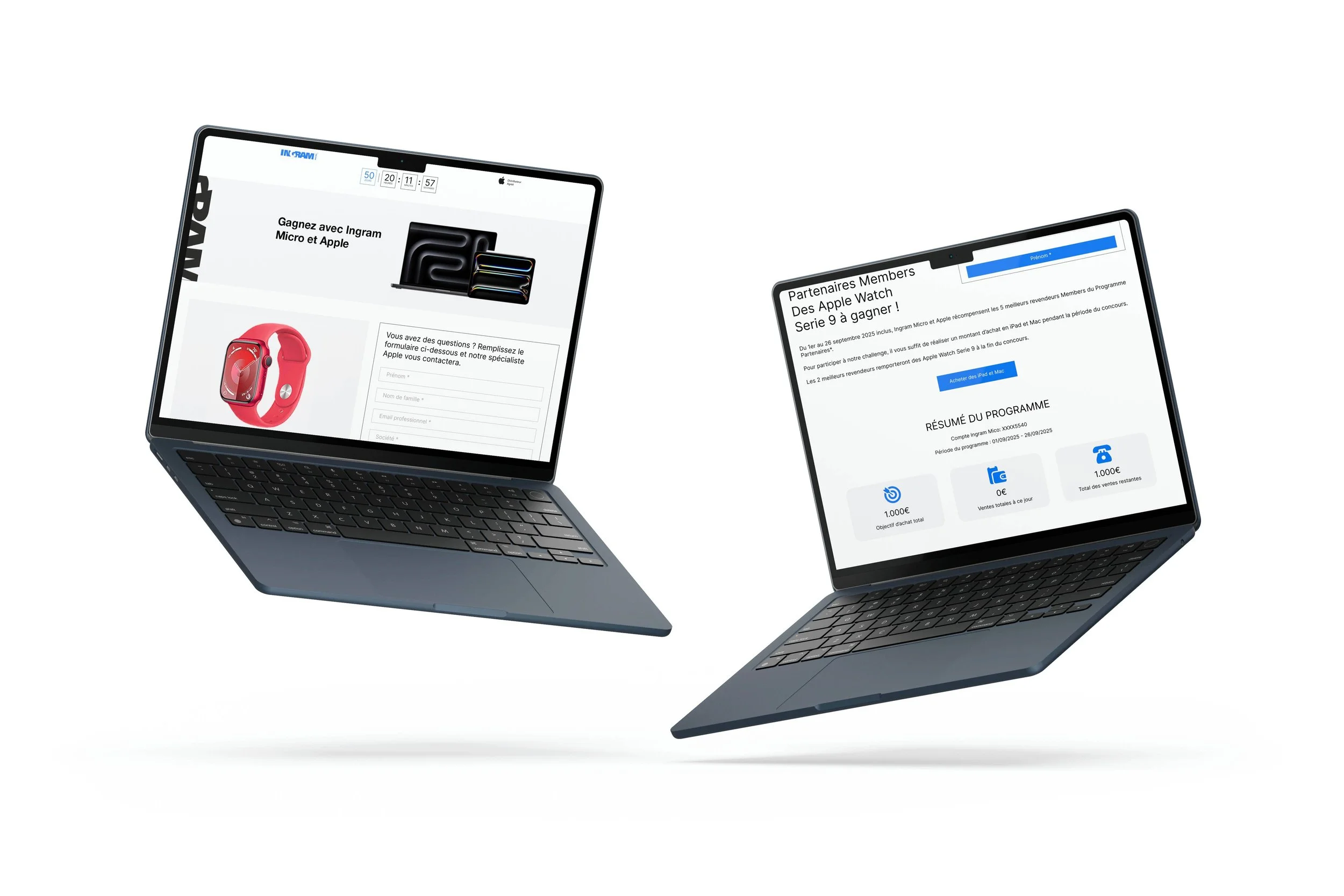 Landing Page Apple Watch sur 2 écrans