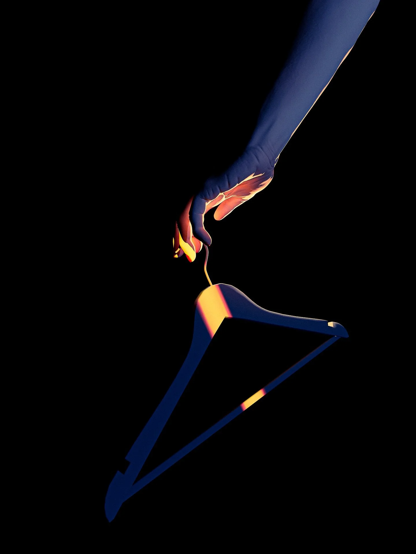 Light gathers on a reaching hand.

The hanger, a horizon.

Created with @maxonvfx&rsquo;s Cinema 4D and ZBrush.

#DigitalFashion #VisualPhilosophy #CinematicDesign