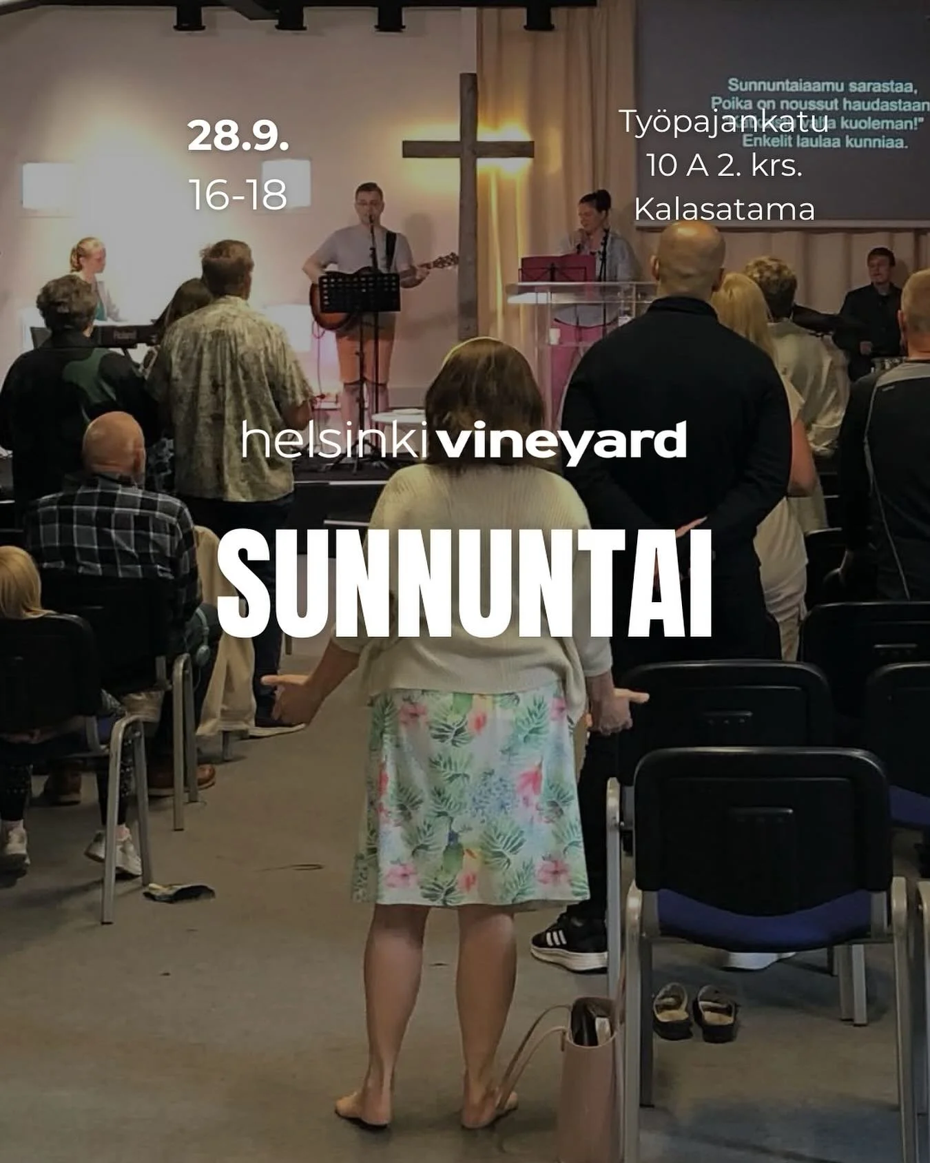 Tervetuloa jumalanpalvelukseen sunnuntaina! 🌊
🕓 28.9. kello 16-18
🙏🏽 Ohjelmassa: ylistys, sana, rukouspalvelu, kahvittelu ja lasten oma ohjelma.

Ovet ovat avoinna kaikille - n&auml;hd&auml;&auml;n Kalasatamassa!

#seurakunta #helsinki #vineyardc