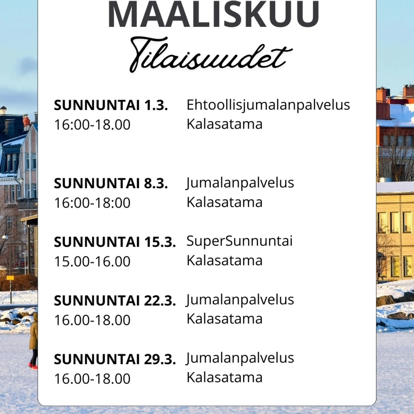 Helsinki Vineyardin tilaisuudet Maaliskuussa // Helsinki Vineyard's events this March

#jumalanpalvelus #worshipservice #helsinkivineyard #ylistys #worship