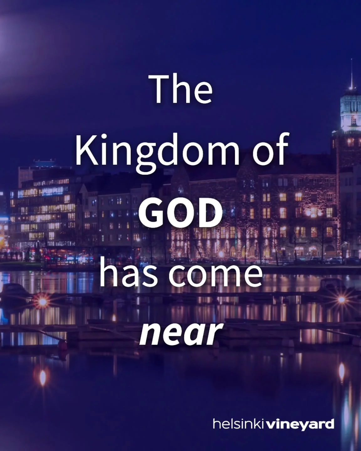 Jumalan kuningaskunta on tulossa mutta on t&auml;&auml;ll&auml; jo nyt. H&auml;n kohtaa meid&auml;t t&auml;&auml;ll&auml;, juuri siin&auml; miss&auml; olemme. Miten se n&auml;kyy Helsingiss&auml; ja meiss&auml; t&auml;n&auml;&auml;n?

//

God's Kingd