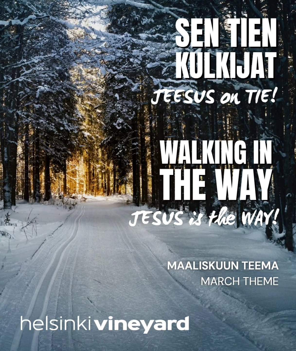 Pelottavassa ja ep&auml;varmassa maailmassa Jeesus johdattaa meid&auml;t syvemp&auml;&auml;n, todellisempaan ja toiveikkaampaan el&auml;m&auml;&auml;n, kun kuljemme H&auml;nen kanssaan.

'Jeesus vastasi: &raquo;Min&auml; olen tie, totuus ja el&auml;m