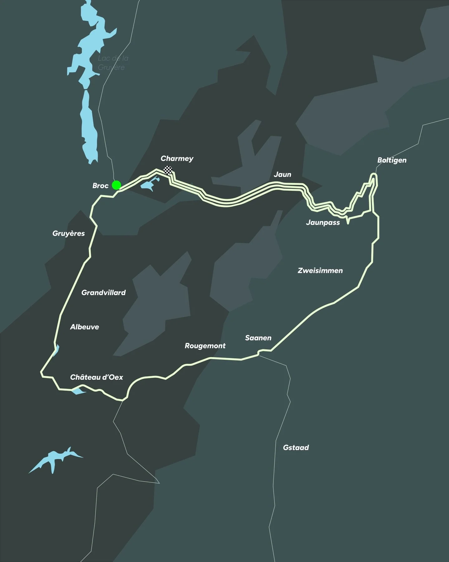 D&eacute;part de Broc, arriv&eacute;e &agrave; Charmey, 3 passages par le col du Jaun, les coureurs affronteront un d&eacute;fi de 149 km sur l&rsquo;&eacute;tape reine 👑 🚵