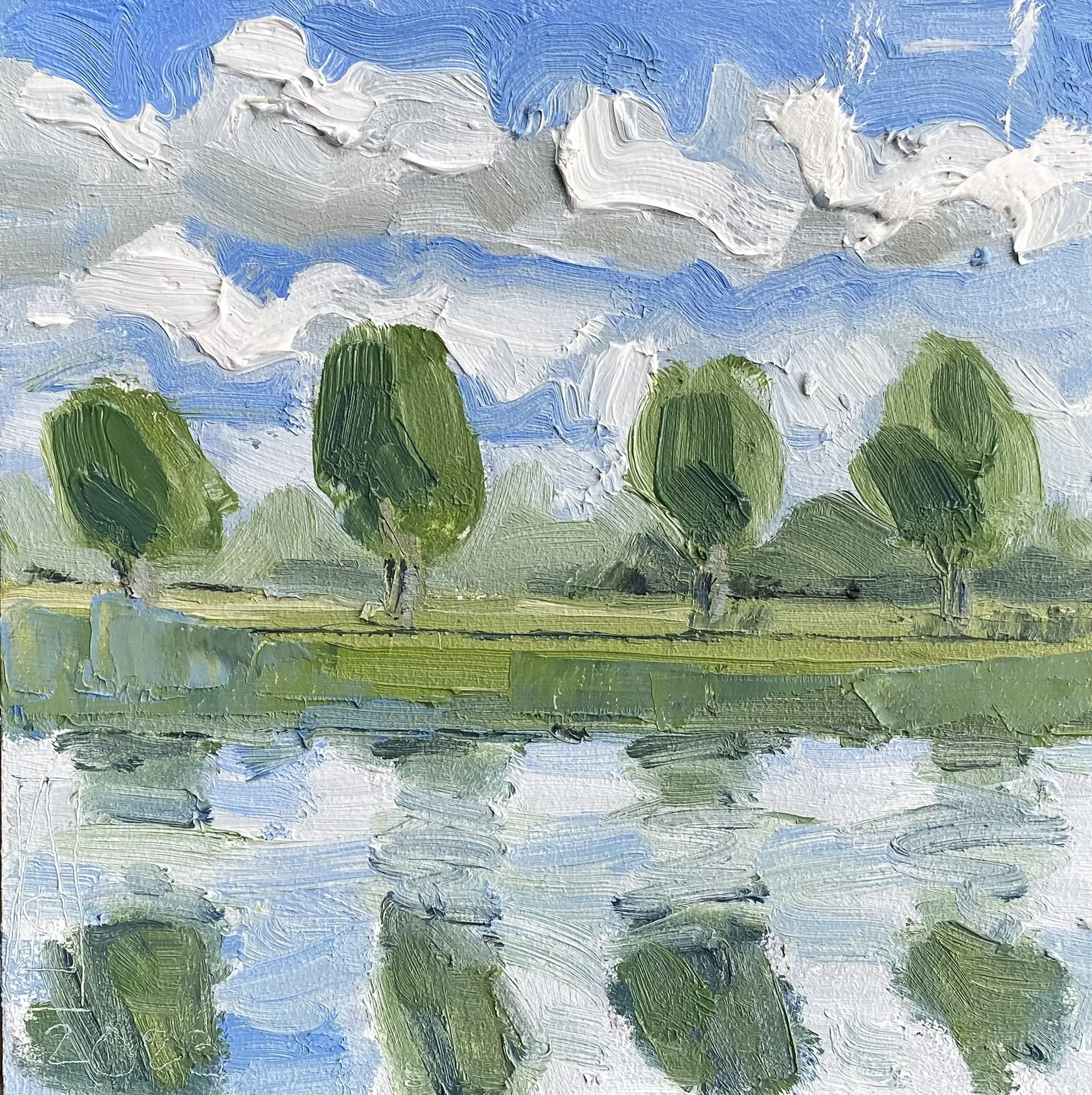 Wolken aan de Wettering - 20x20cm - € 200,-