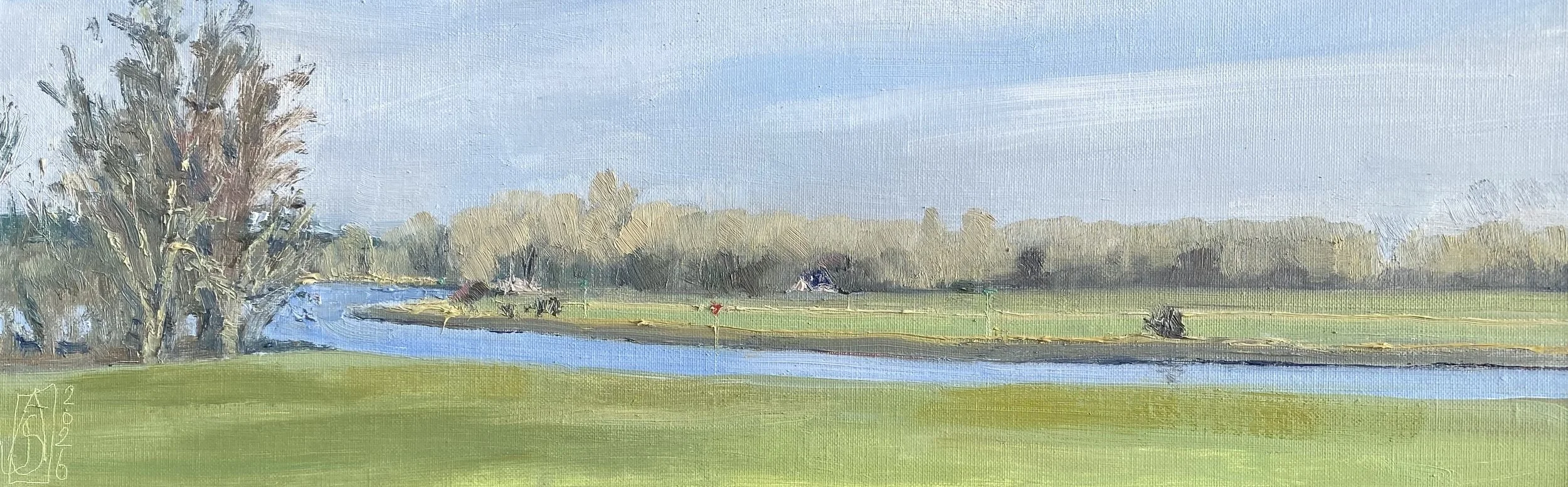 De IJssel op dinsdag - 20x60cm - € 400,-