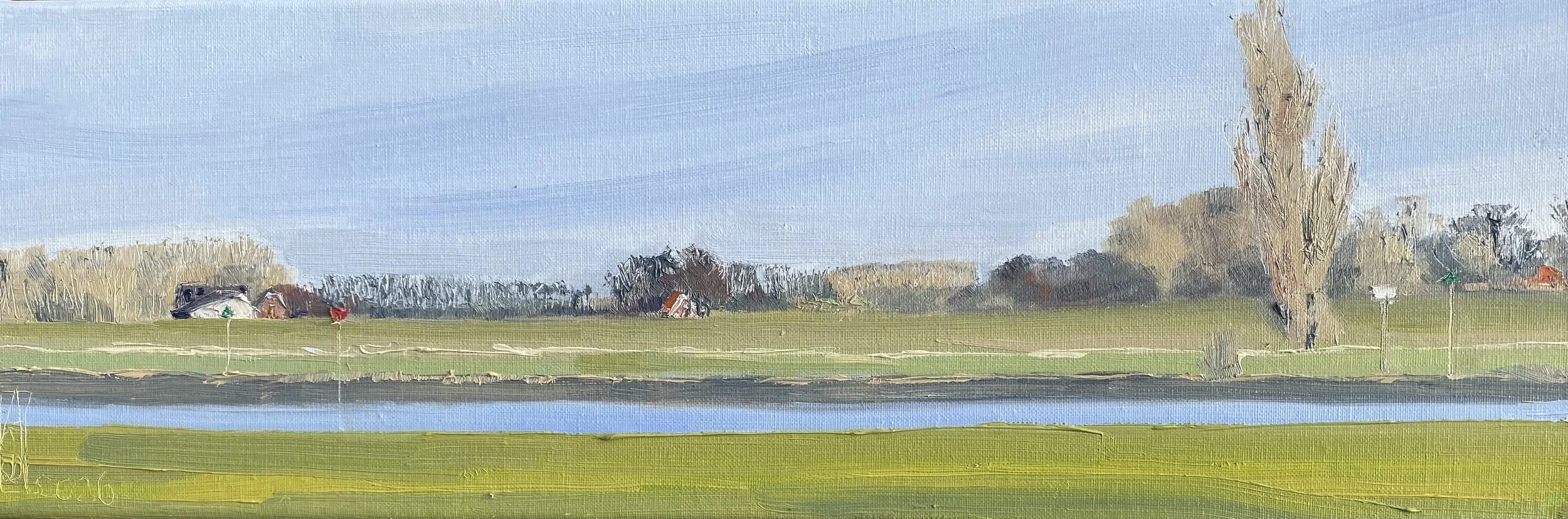 De IJssel op woensdag - 20x60cm - € 400,-