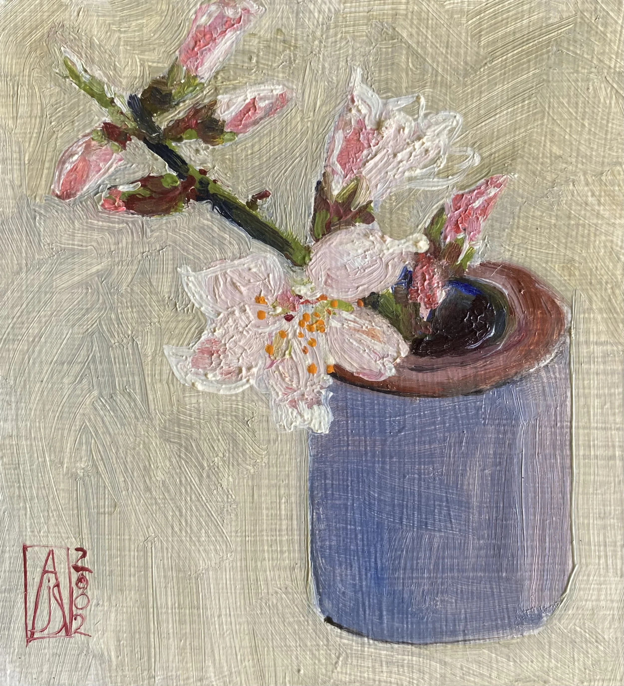Amandelbloesem - 11,5x10,5cm - € 135,-