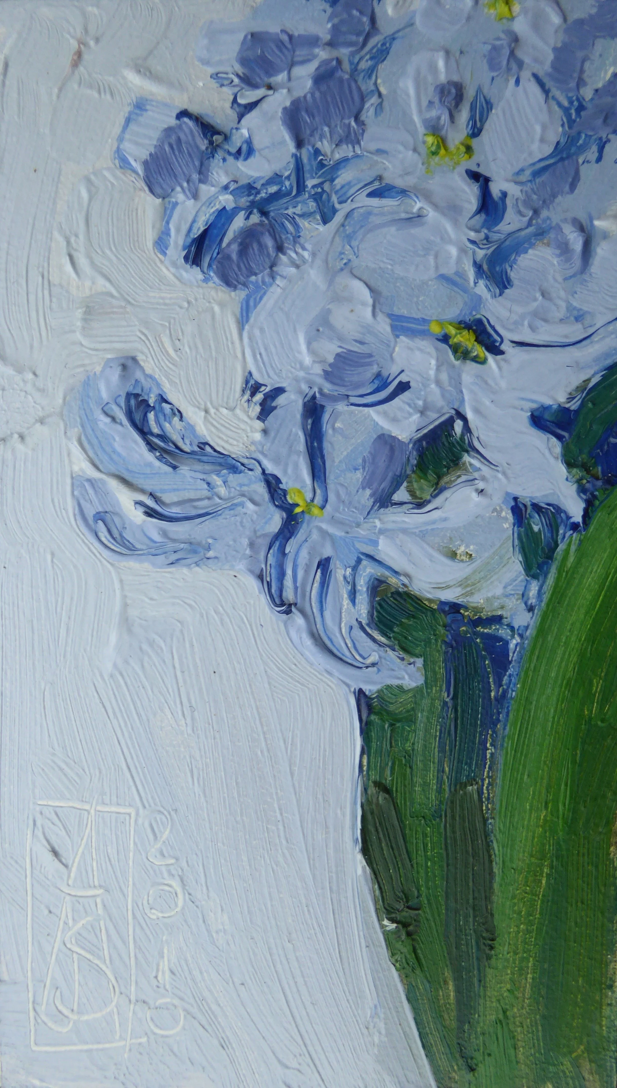Blauw voorjaarsfeestje (nr 2) - 15x8,5cm - € 135,-