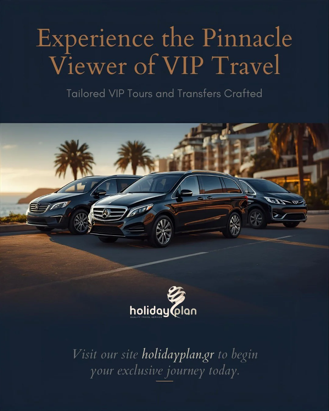 Your Greek holiday deserves VIP treatment 💎
Private tours &bull; Luxury transfers &bull; Elite service
Holiday Plan &ndash; one of Greece&rsquo;s top VIP tour &amp; transfer companies
👉 Visit our website &amp; travel smarter: https://holidayplan.gr