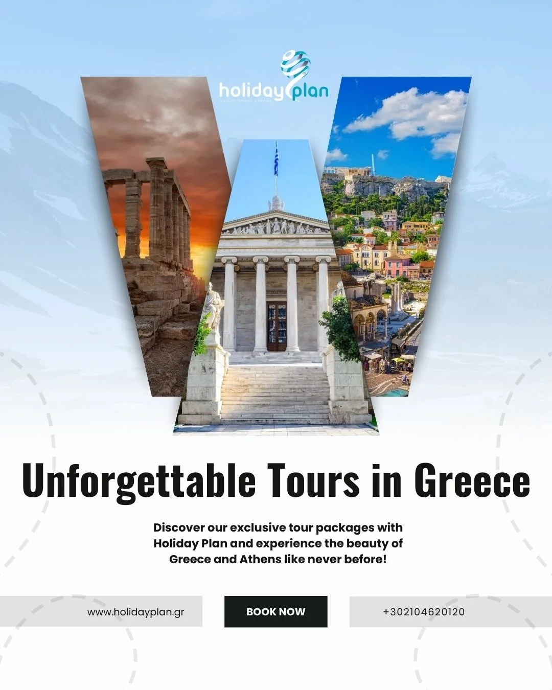 Indulge in the timeless elegance of Greece with Holiday Plan. 🇬🇷✨
Discover our exclusive tour packages and experience the essence of luxury travel through the iconic beauty of Athens and beyond.
From rich history to refined experiences, let us craf
