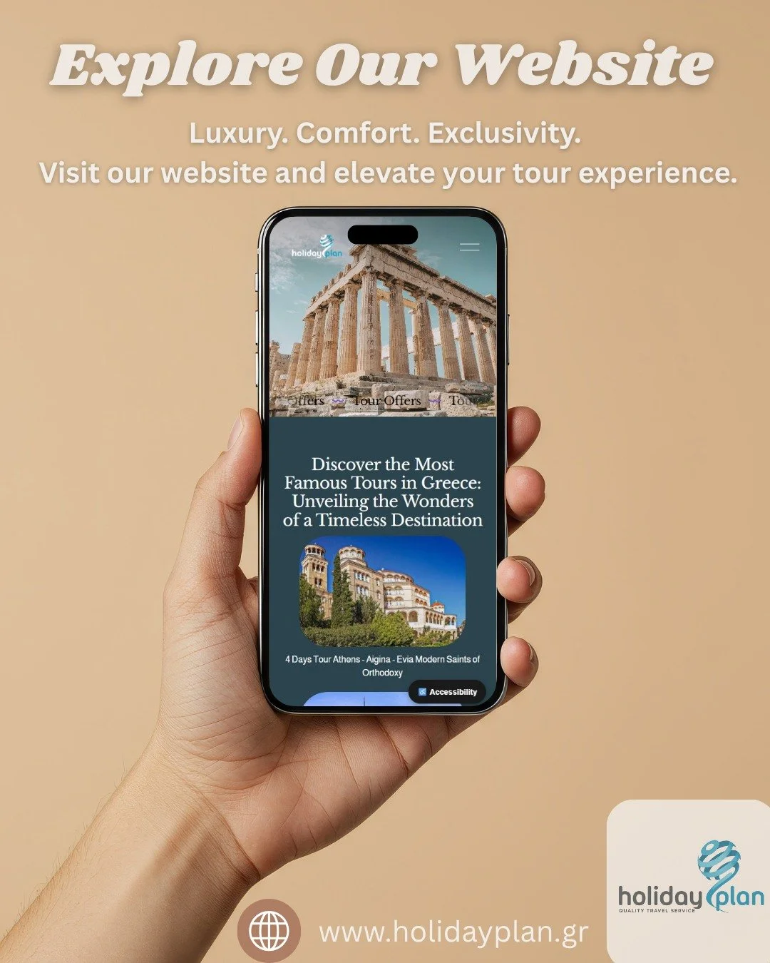 Discover a new way to travel with Holidayplan ✨
Explore our website to learn more about who we are, our luxury vehicles, and the unique experiences we offer across Greece. From personalized tours to premium comfort, everything is designed to make you