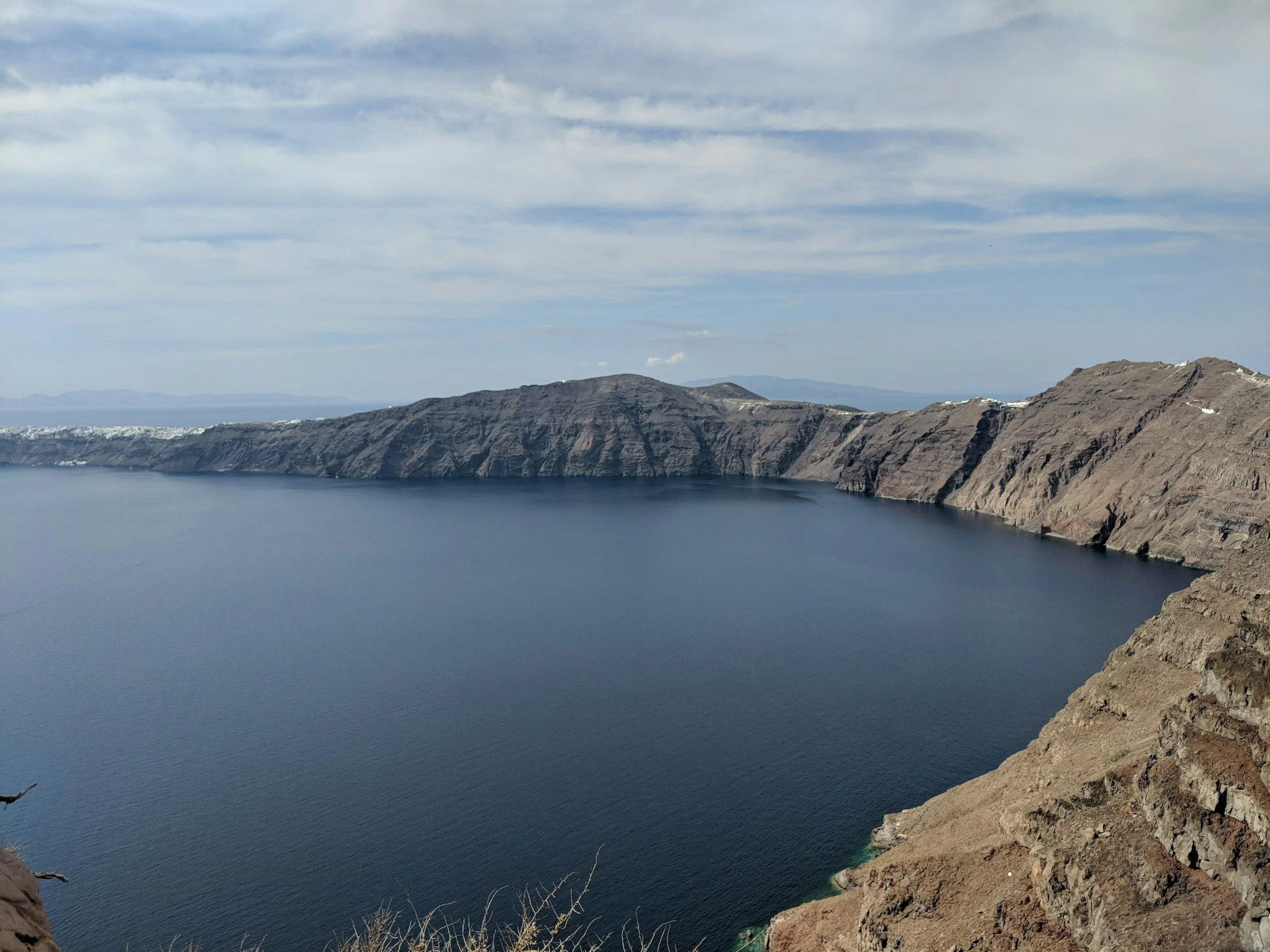 Thirassia Island scenery during Santorini morning catamaran cruise