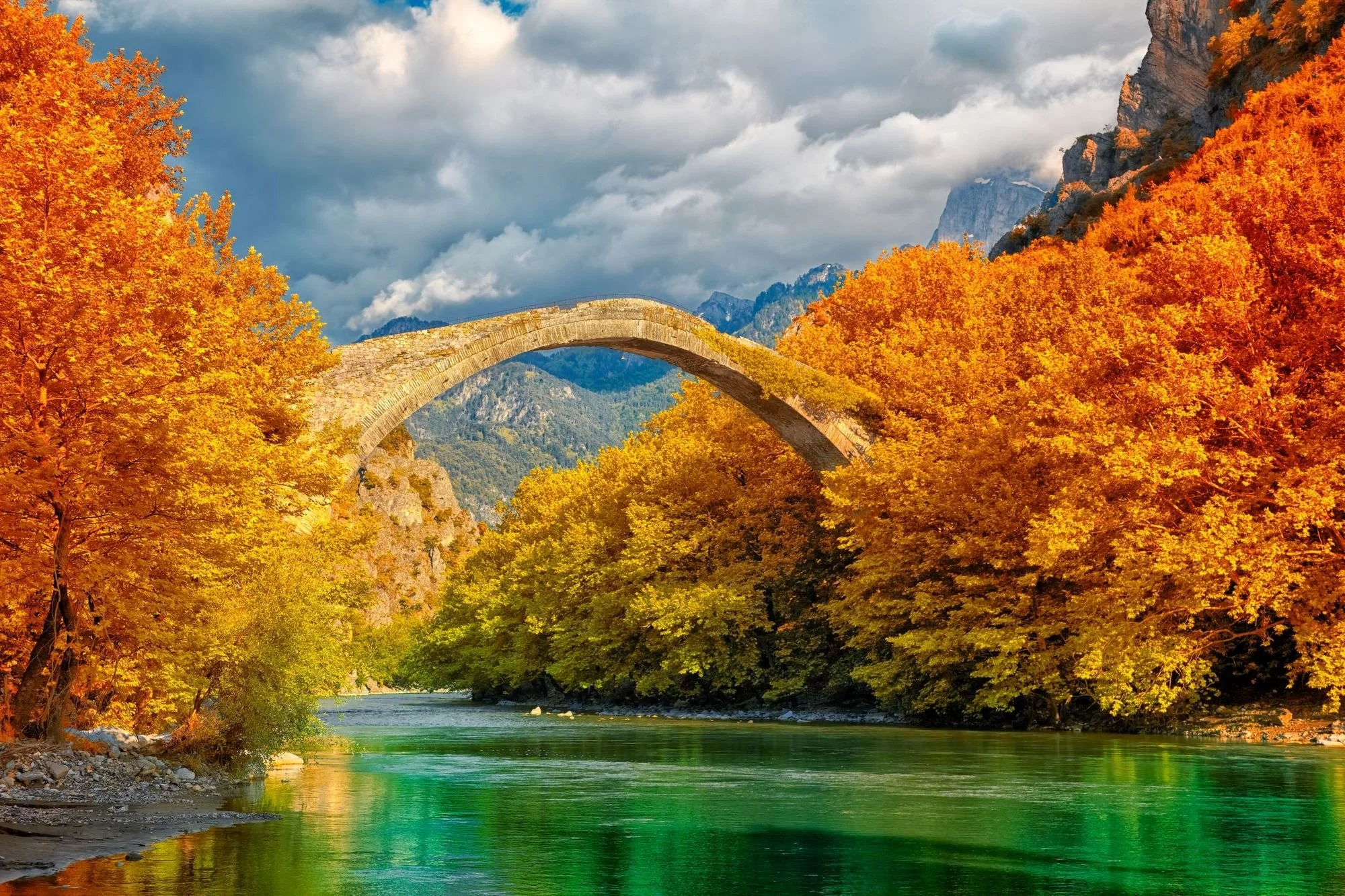 Traditional stone bridge in Zagori during a 9-day Epirus tour in Greece