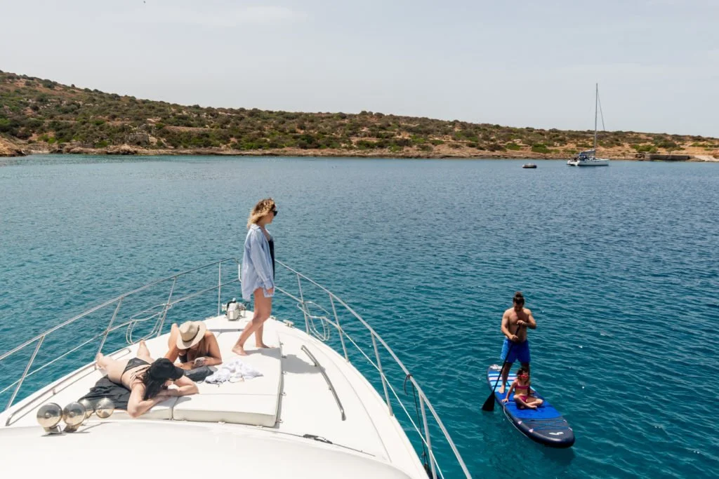 Private yacht cruise along the Athenian Riviera coastline near Athens