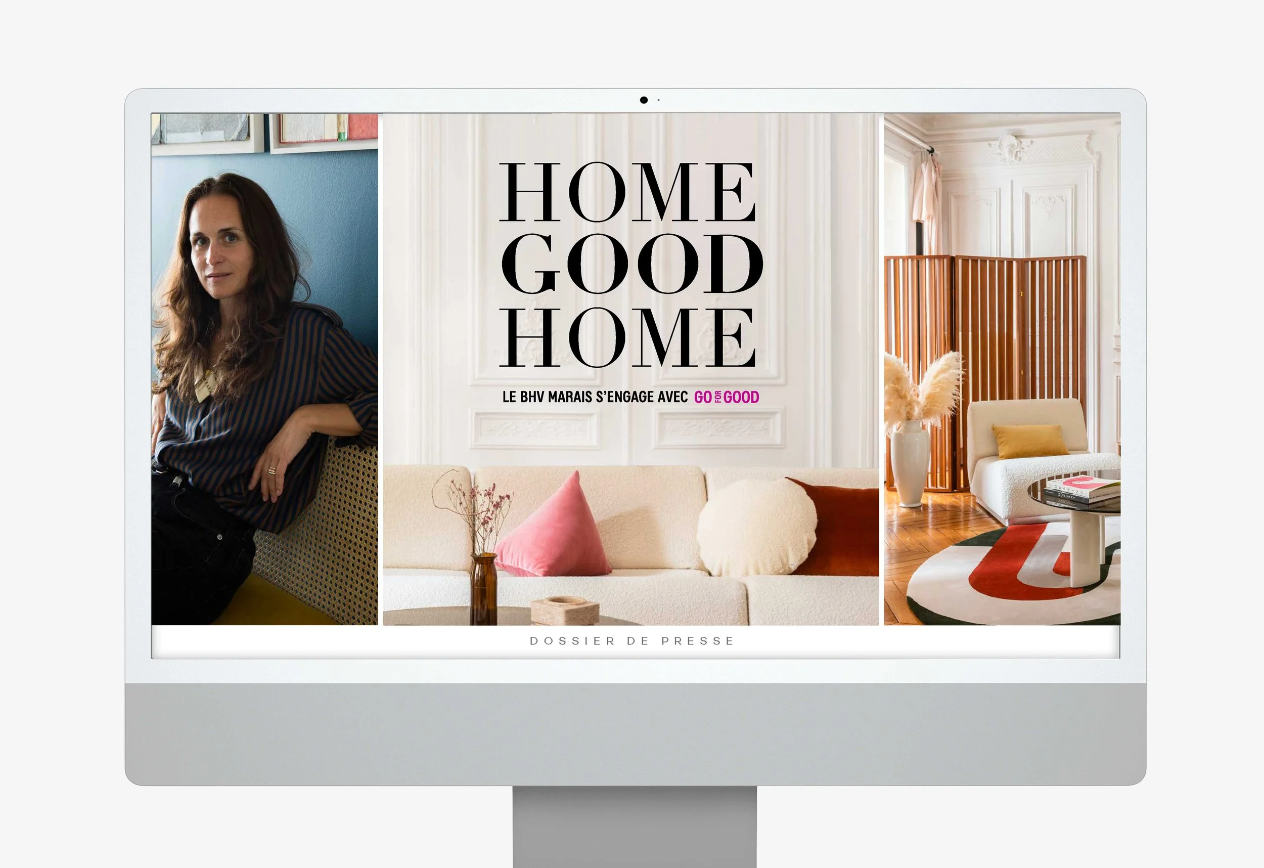 Création du logo et du dossier de presse de l'évènement du partenariat entre The Socialite Family x le BHV intitulé "Home Good Home"