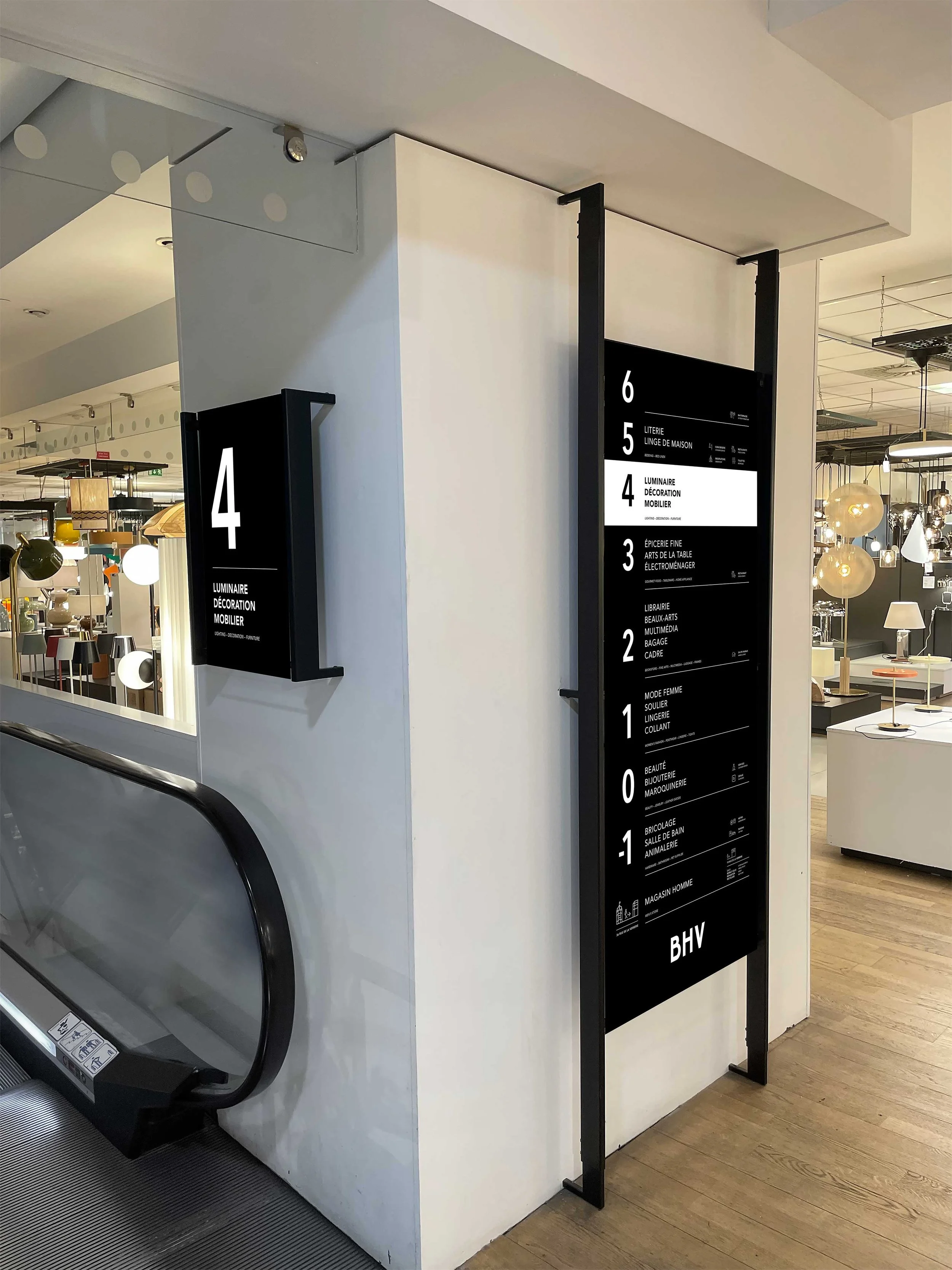 Signalétique du magasin BHV