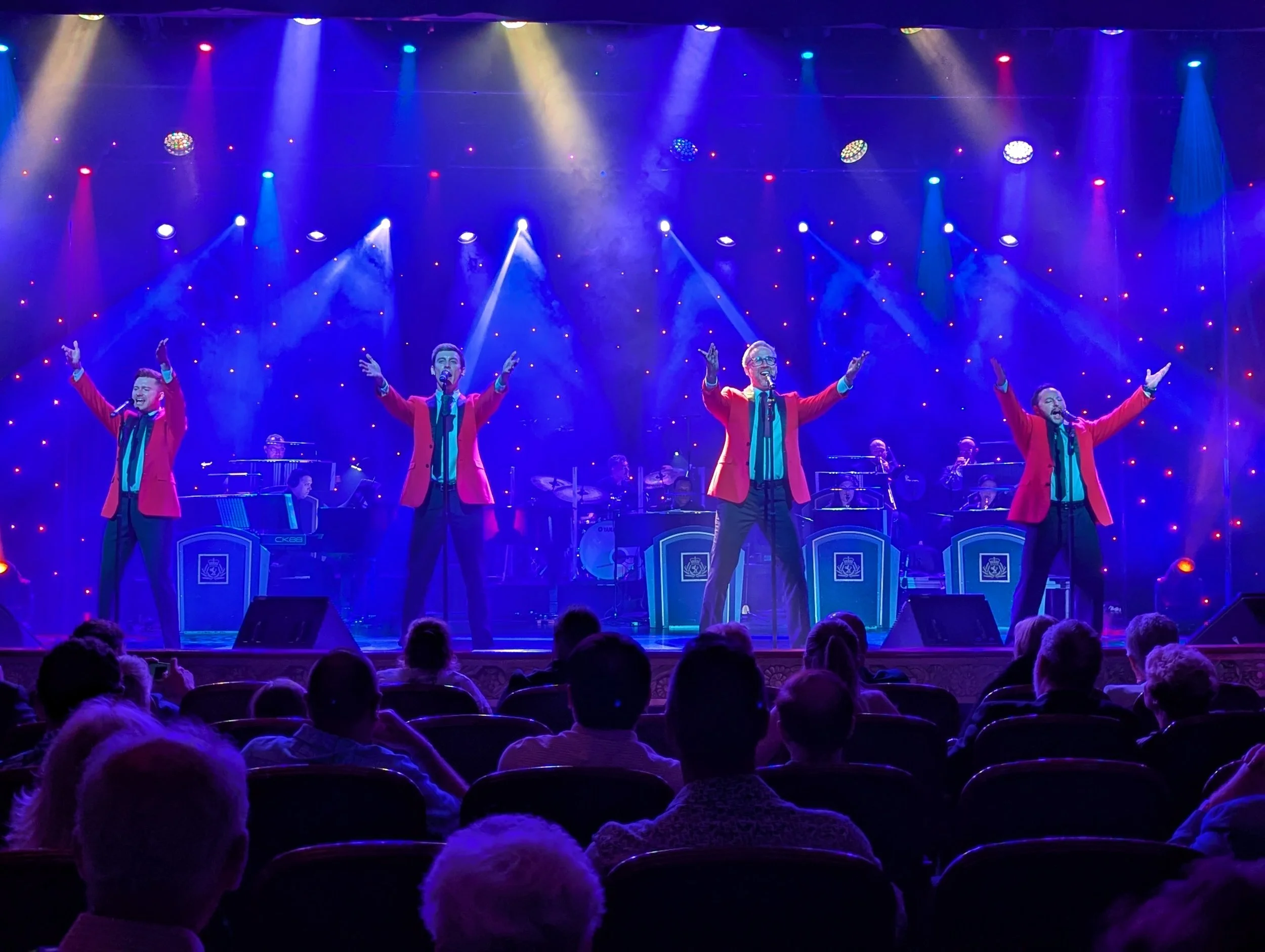 Singing OUT during our performance aboard the Queen Elizabeth, New Years Day 2025