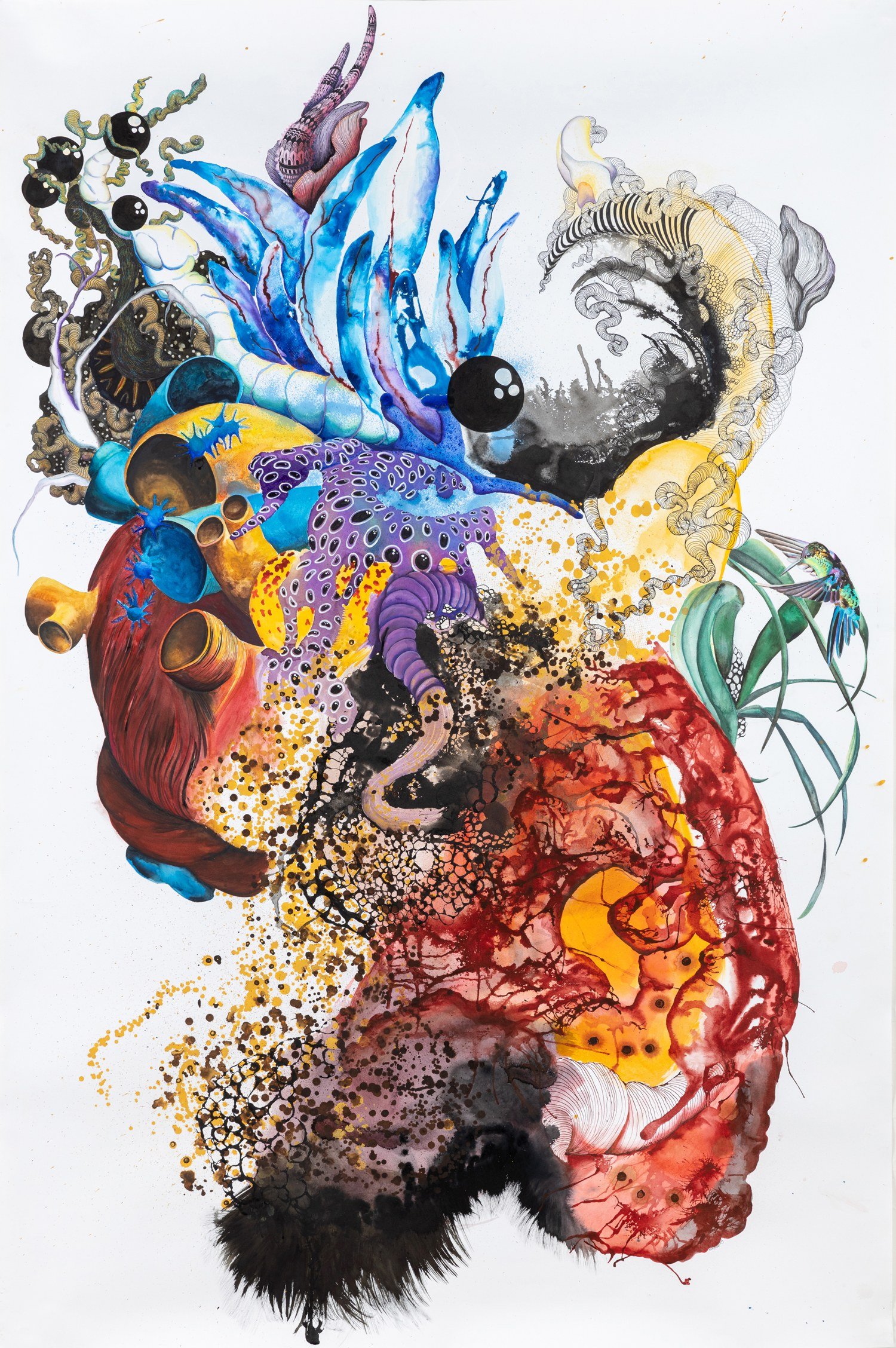 Core Muscle, 2019. ​Gouache, watercolour, pen on paper — 121 x 183 cm