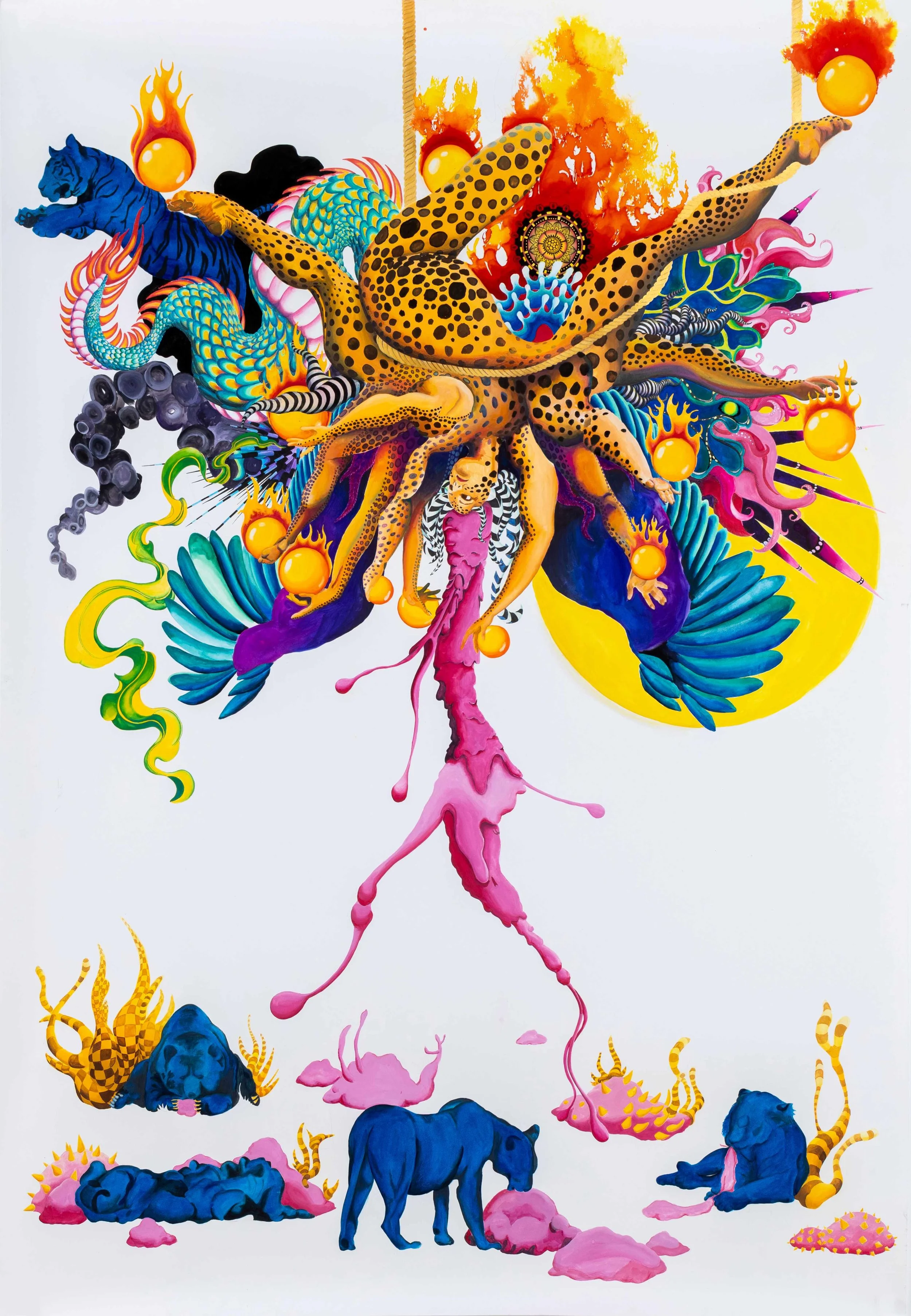 This woman’s work, 2019. Gouache, pencil, ink on paper — 127 x 180 cm