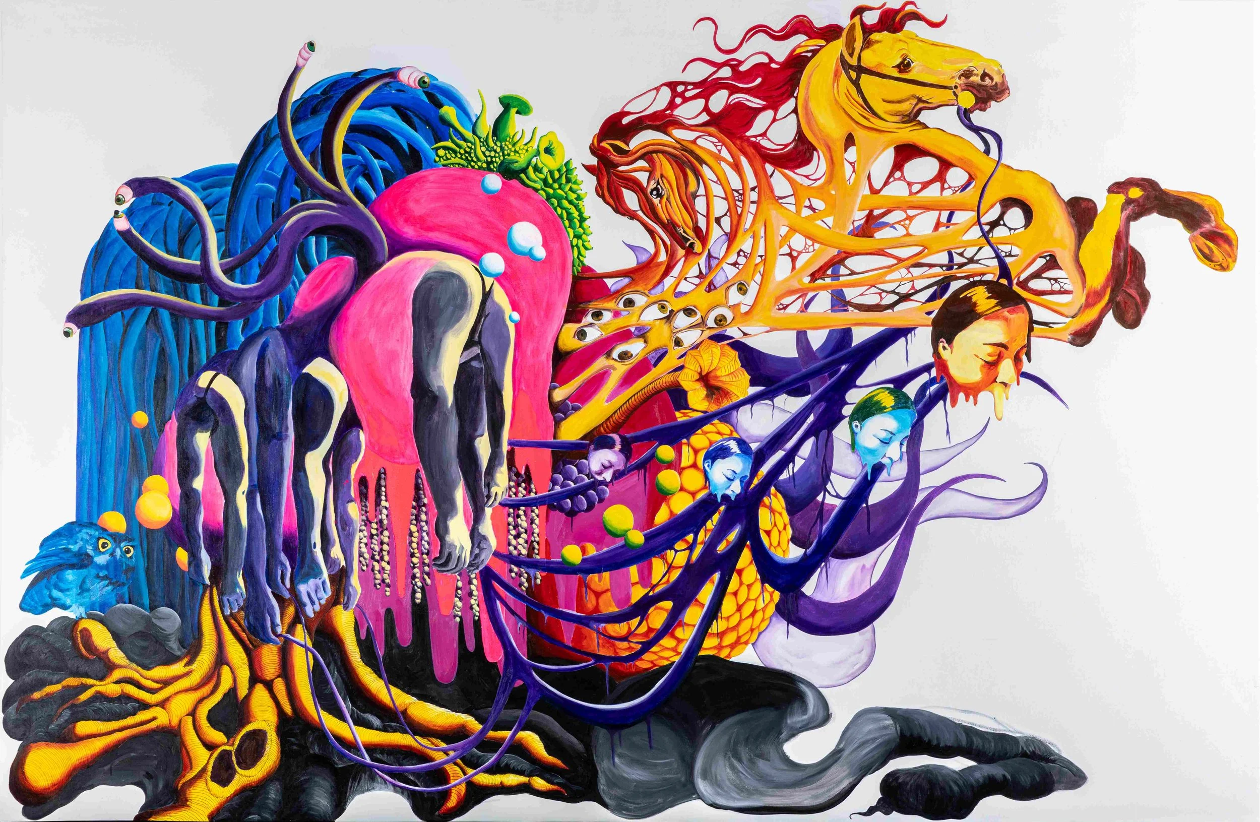 My sofa, my Guernica, 2016. Acrylic on canvas — 180 x 240 cm