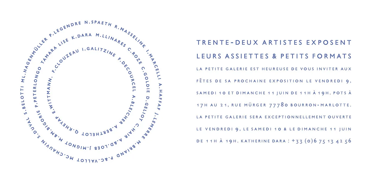 "Assiettes et Petits formats" at La Petite Galerie