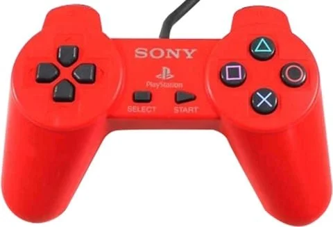 PlayStation 1 Controller – Red (No Sticks Edition)