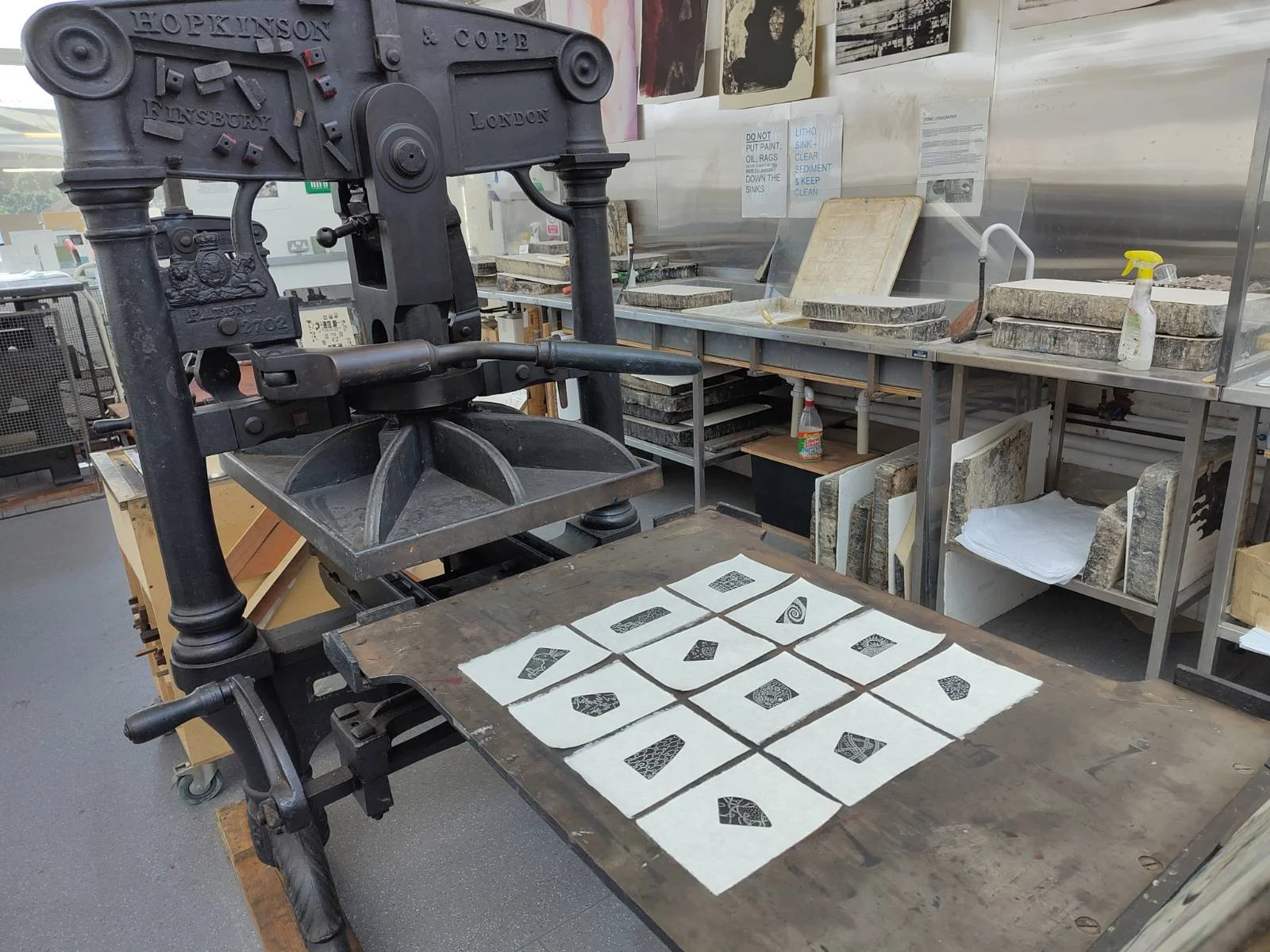 prints on the press used