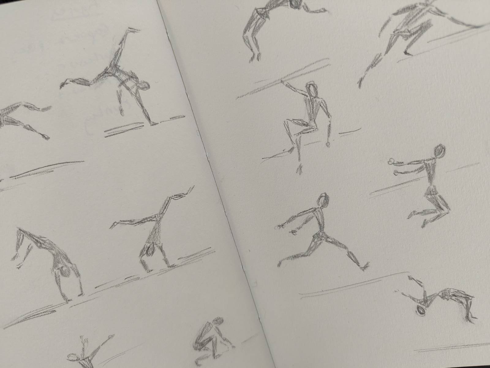 sketches of people moving