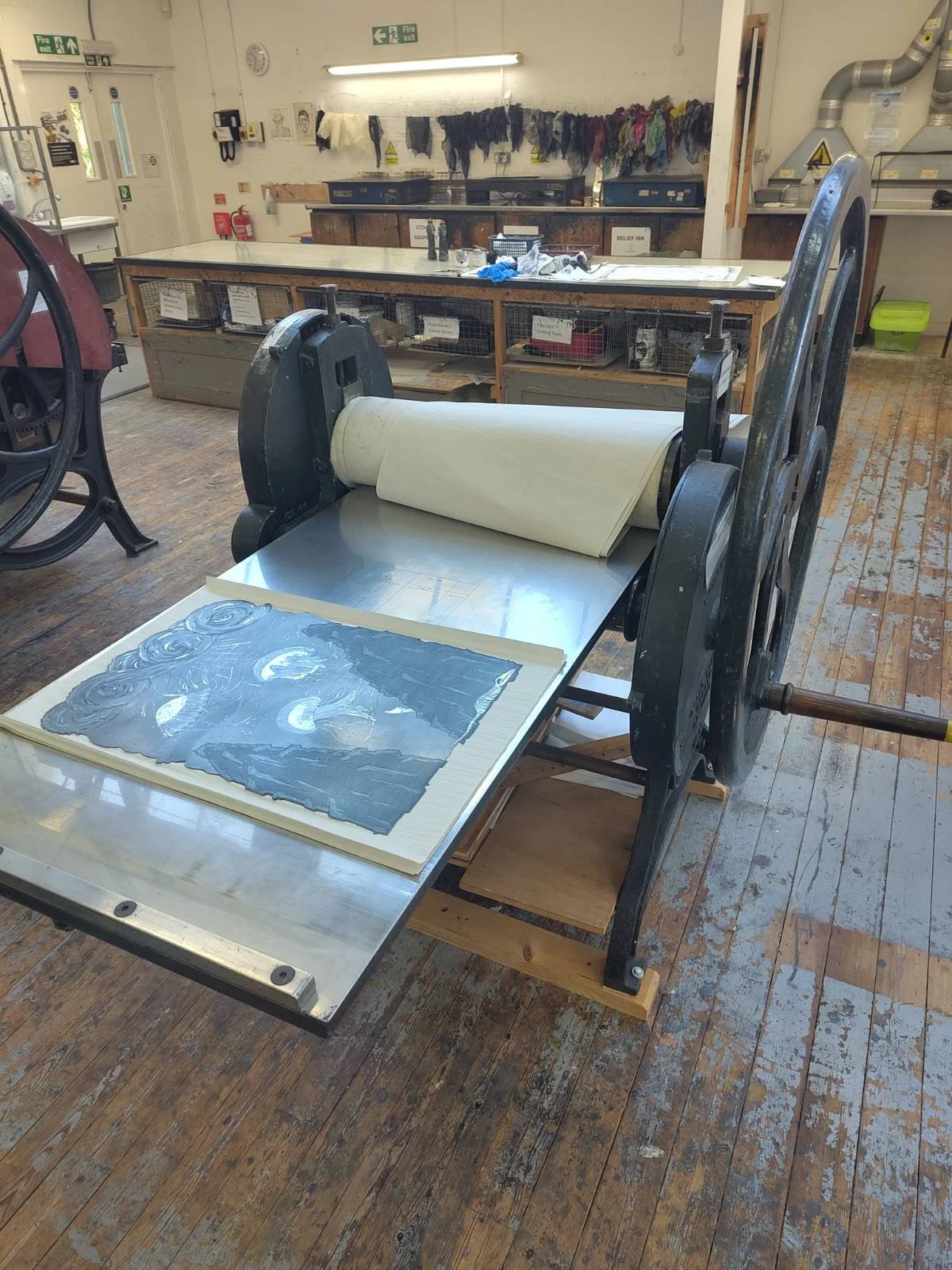 a2 plate on a big printing press