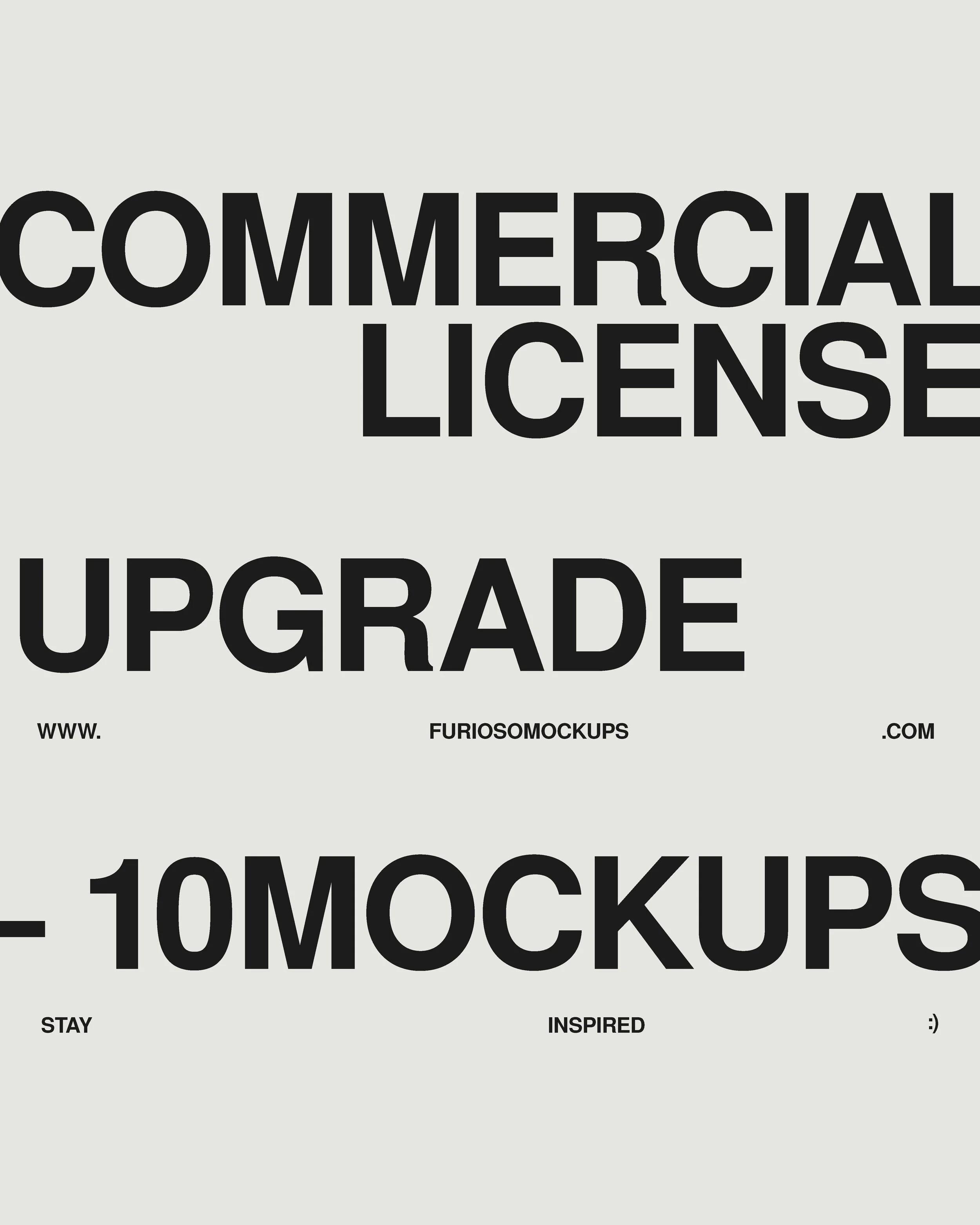 Commercial License Upgrade — 10 mockups