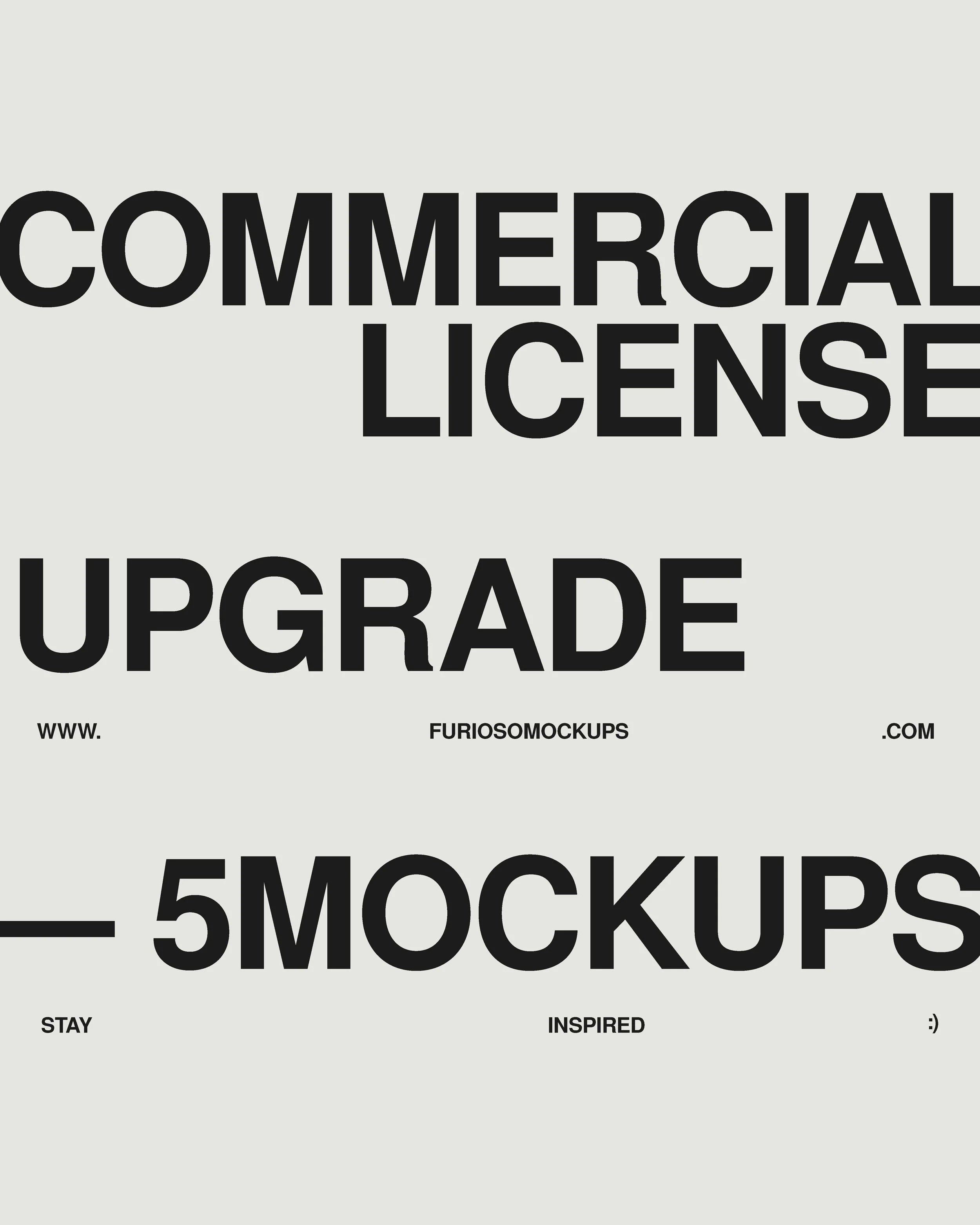 Commercial License Upgrade — 5 mockups