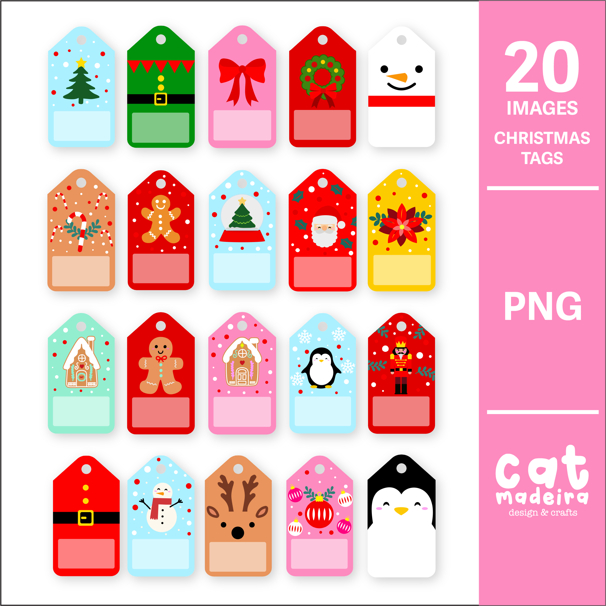 Christmas Tags PNG Bundle