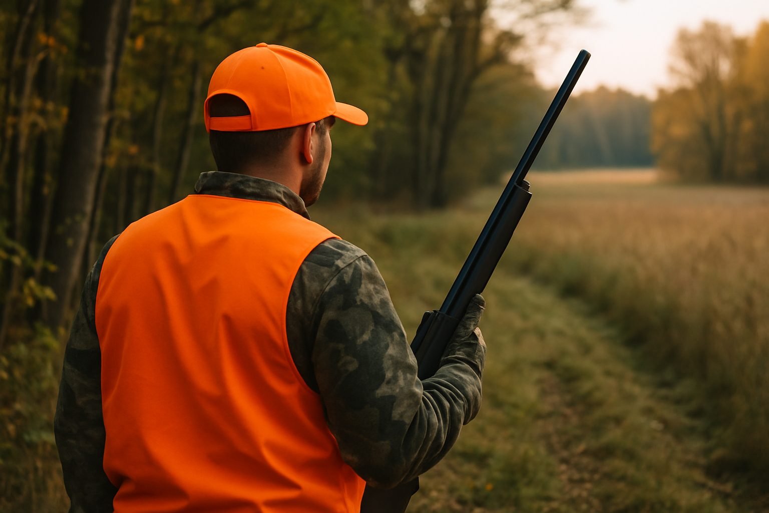 Hunter on public land showing where rut bucks travel on public land